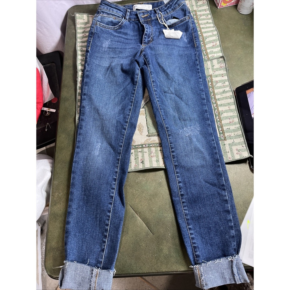 ZARA Women's Mid-rise Skinny Jeans Med Wash Size 2 New